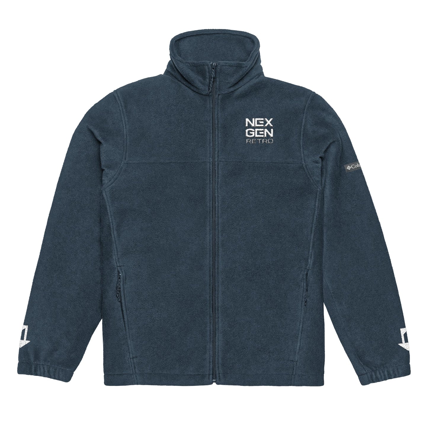 NEXGEN RETRO Signature Columbia Fleece Jacket – White Embroidered