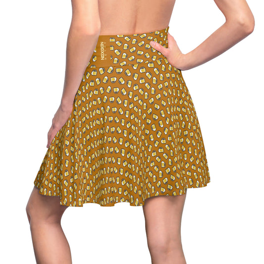 Pixel Pint Skater Skirt – Amber