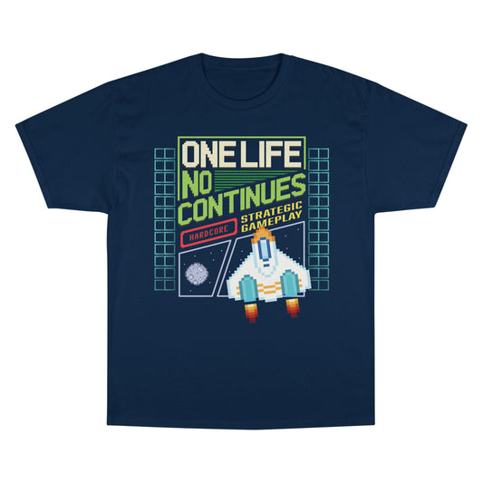 One Life No Continues T-Shirt – Champion Edition