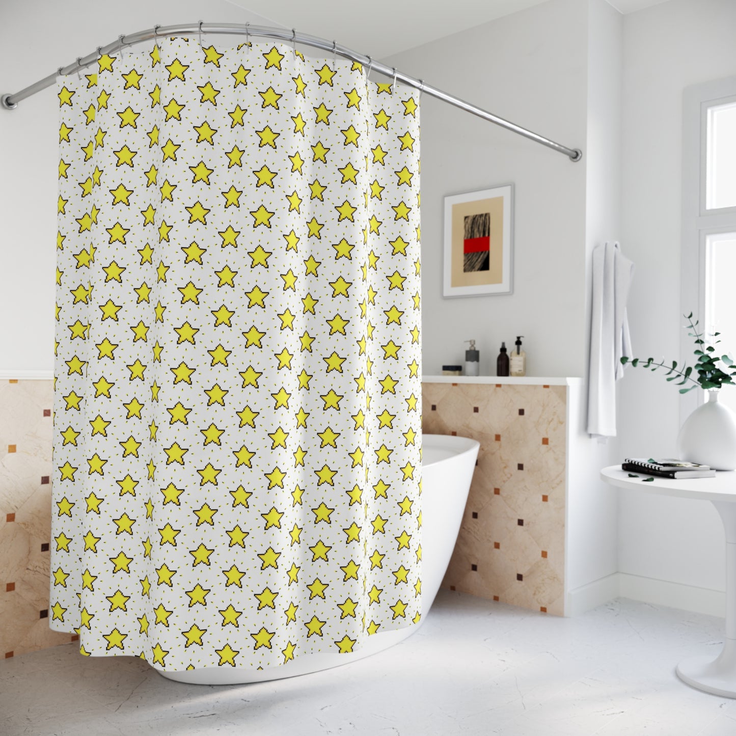 Star Retro Arcade Shower Curtain