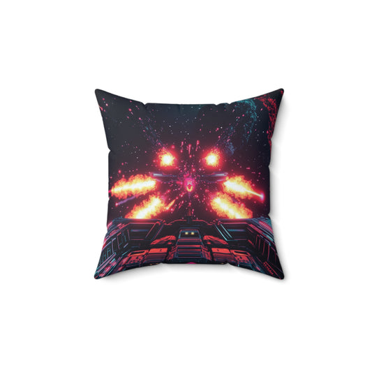 Space Combat Retro Arcade Pillow