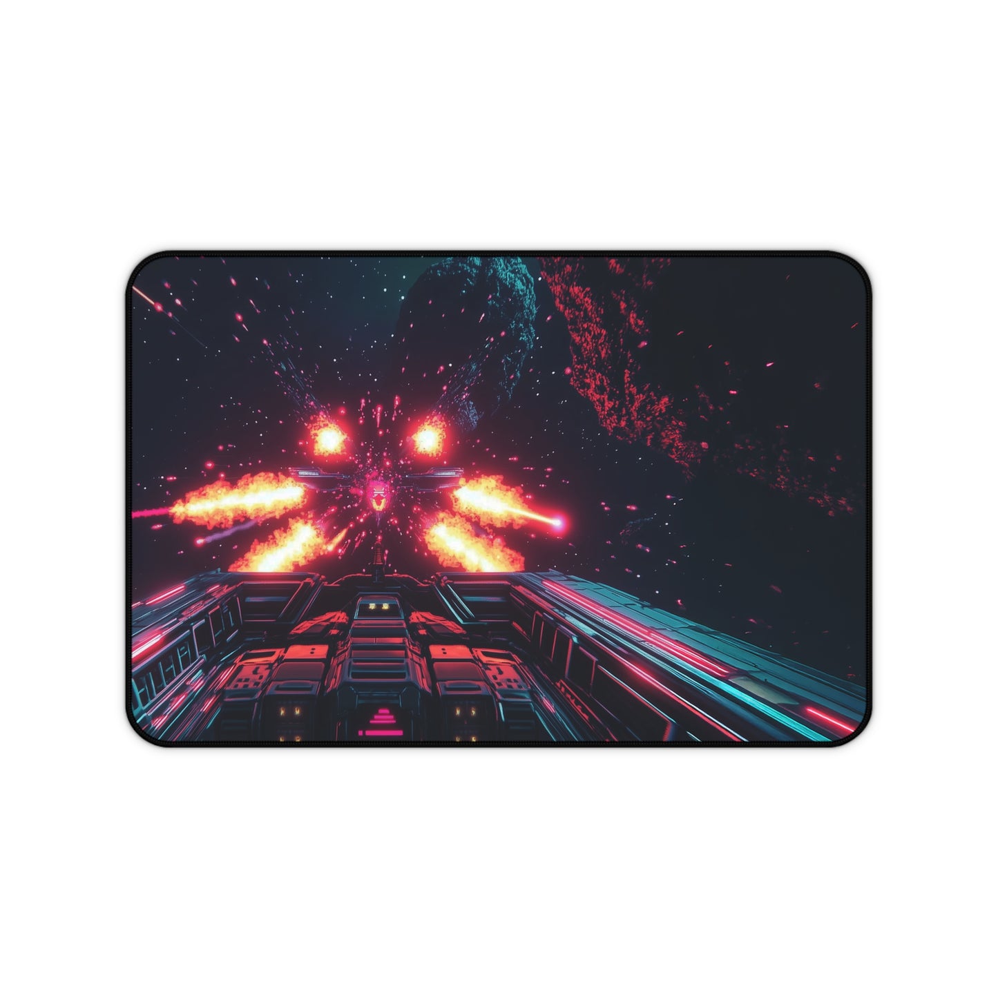 Space Combat Retro Arcade Desk Mat