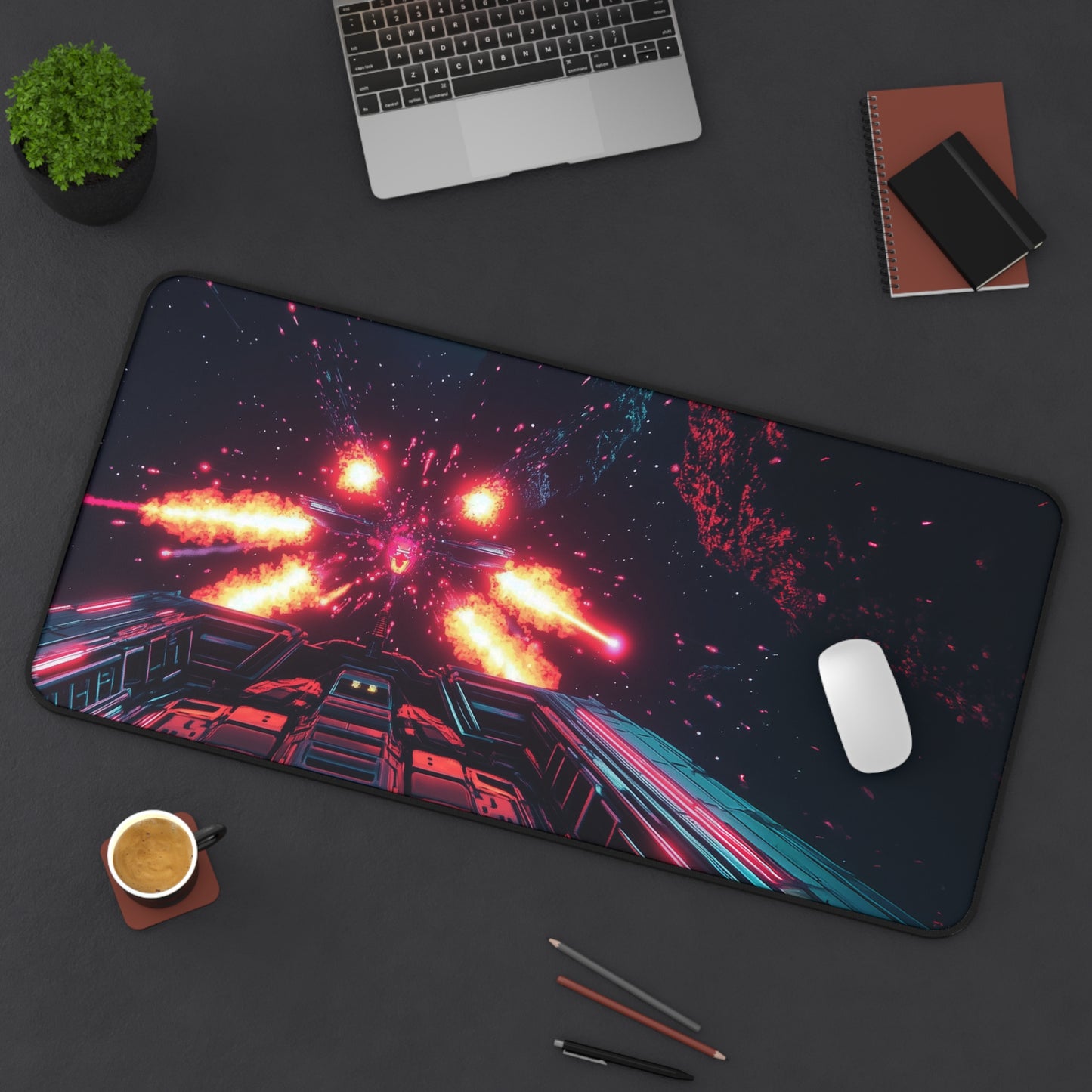 Space Combat Retro Arcade Desk Mat