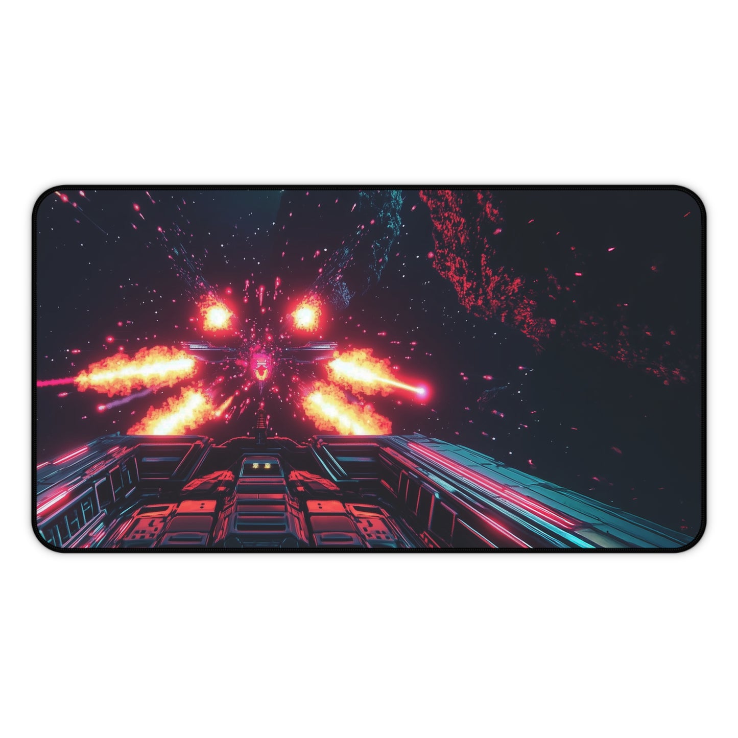 Space Combat Retro Arcade Desk Mat