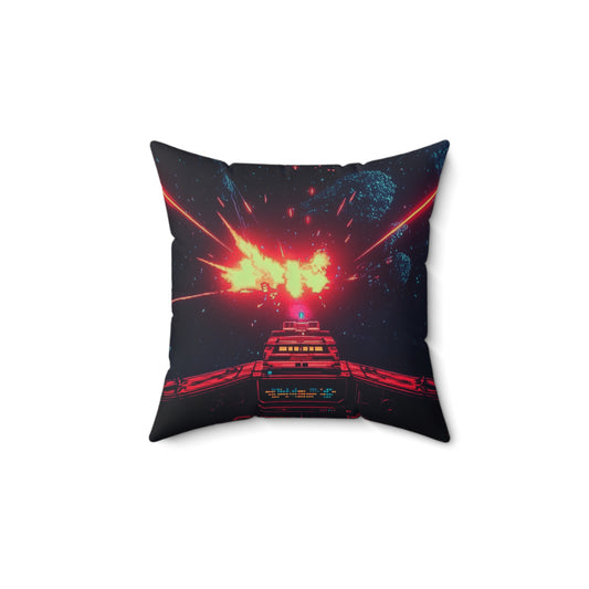 Starship Blast Retro Arcade Pillow