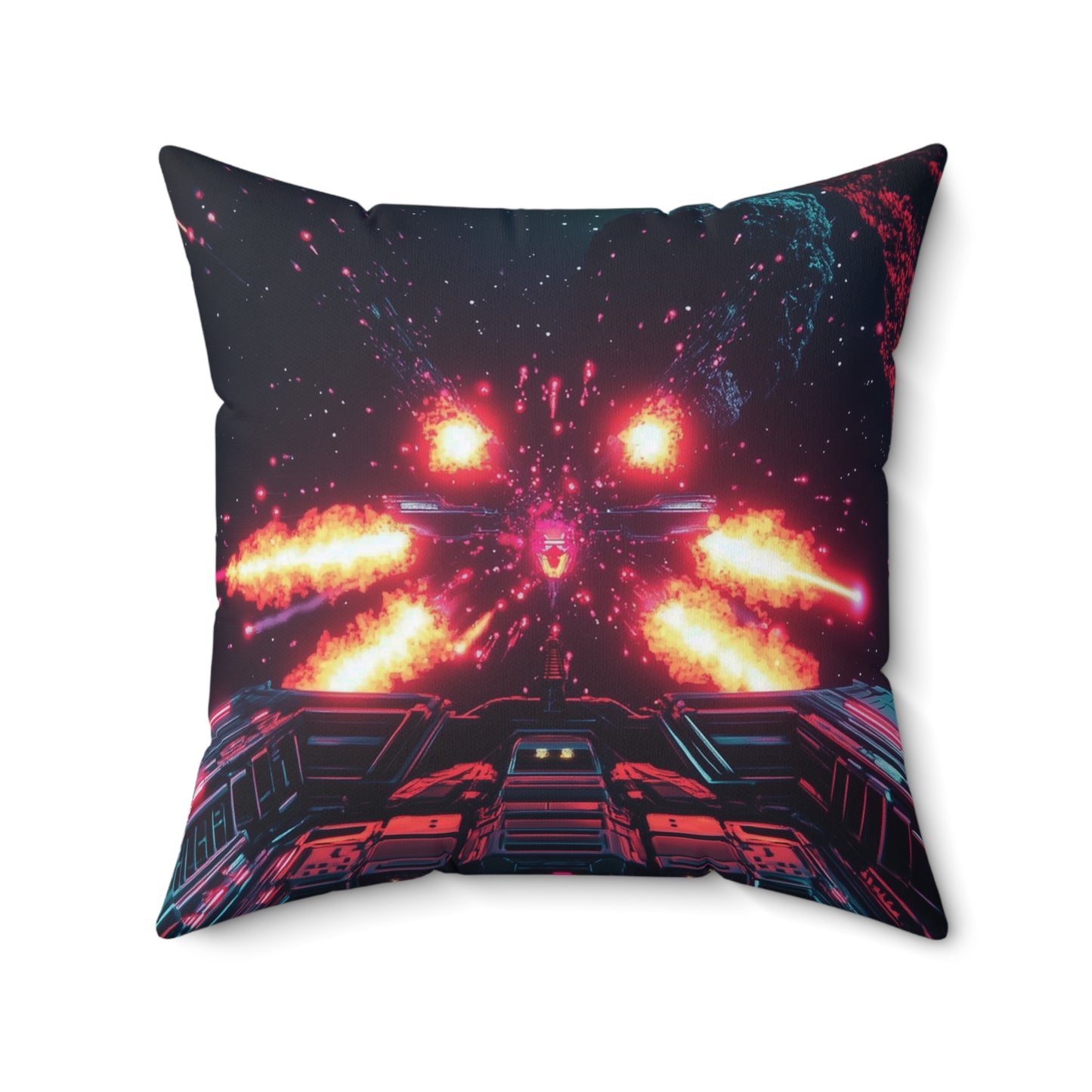 Space Combat Retro Arcade Pillow