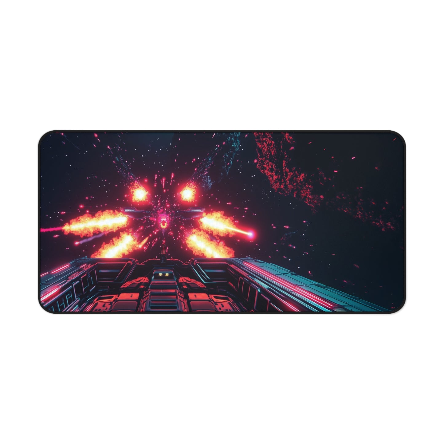 Space Combat Retro Arcade Desk Mat